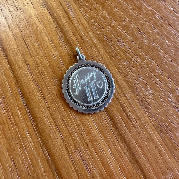 Vintage Sterling Silver Happy 11th Birthday Charm 925 - Picture 5 of 7
